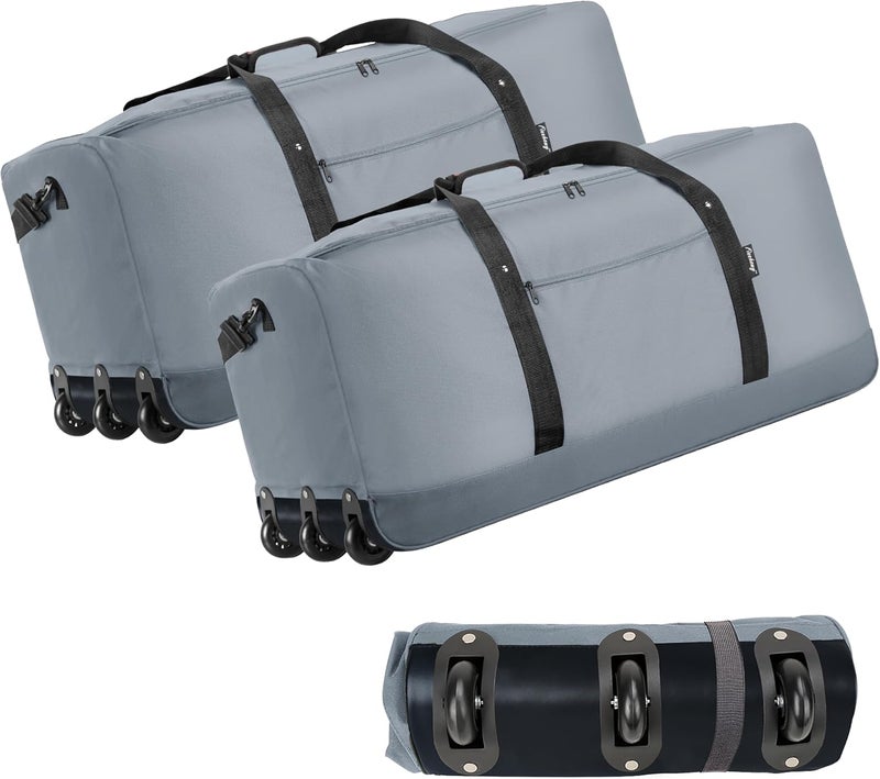 Finnhomy 120L Foldable Rolling Duffel Bag with 3 Wheels, Light Weight Travel Duffel bag with Large Loading Capacity, 32 inch Rolling Duffel bag with Shoulder Strap for Travel Camping Sports - Image 1